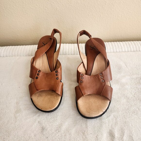SOFFT Vintage-Style Brown Leather Strap Sandals- Size 6 - Picture 4 of 12